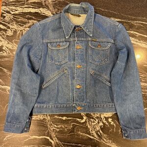 🇺🇸 Made in USA 70's Wrangler Black Tag Denim Jacket Med/Lg Hollywood Brad Pitt